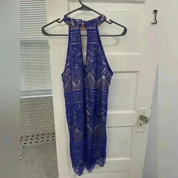 blue‎ lace fancy dress size medium - Picture 2 of 7